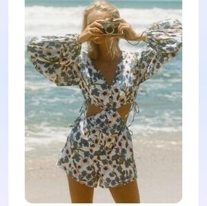 SABO Floral Cut Out Romper Size Small